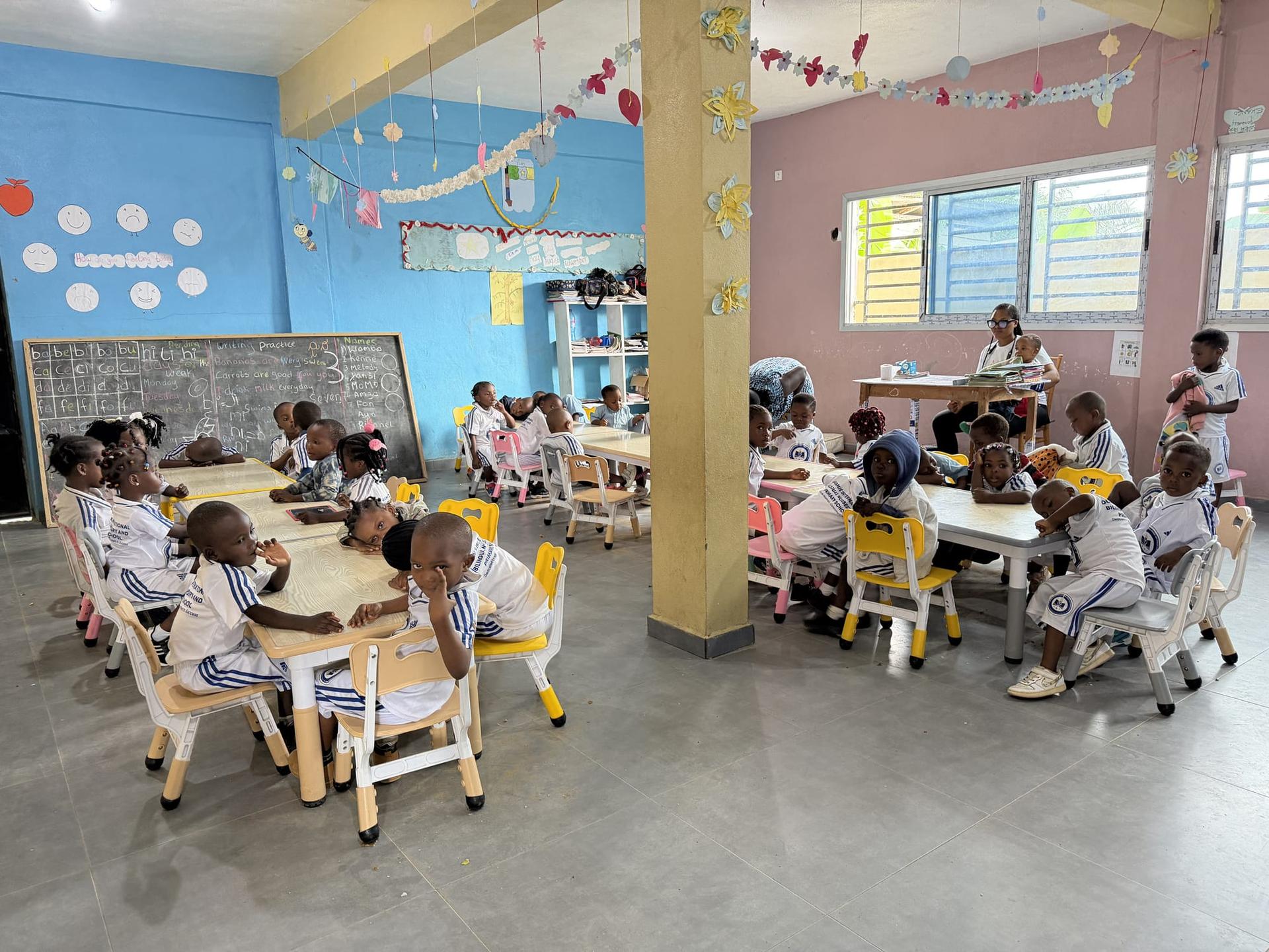 Nursery pupils in their classroom at Dunamis